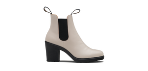 2364 Pearl White Leather High Heeled Boots - Joe's Boots - Kingston