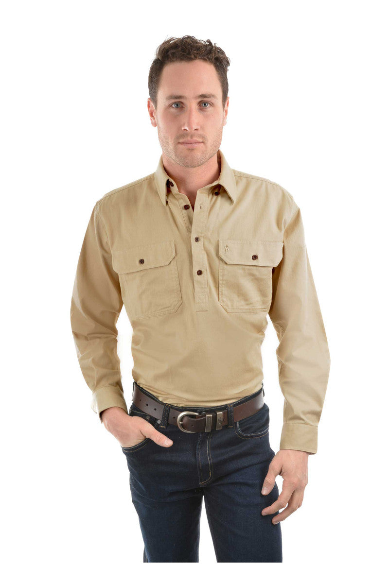 Heavy Drill Shirt Half Placket - Joe's Boots - Kingston